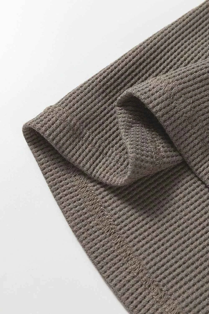 Waffle Knit Shirt Tunic Dress