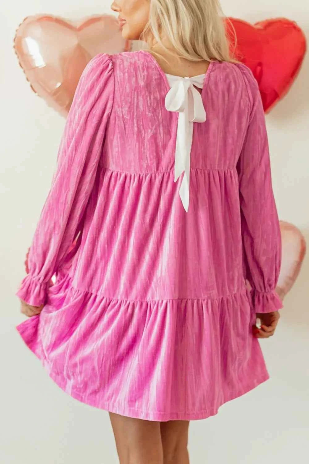 Tiered Flounce Sleeve Mini Dress - Velvet Stardust Co.