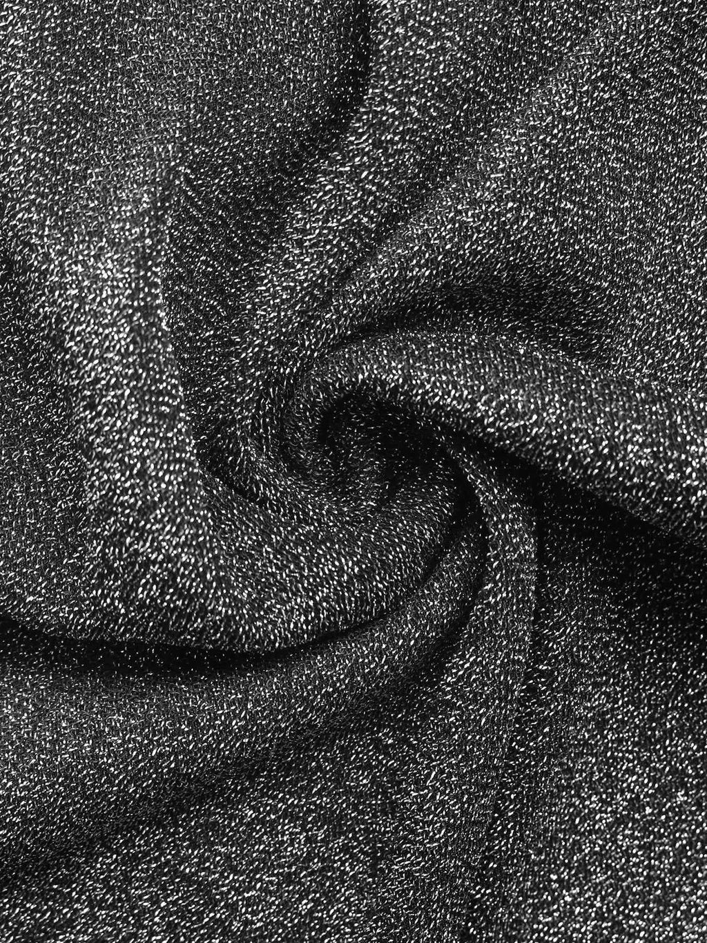 Glitter One Shoulder Long Sleeve Wide Leg Jumpsuit