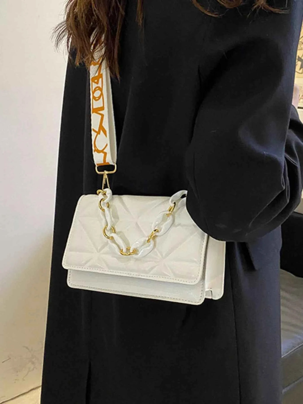 Quilted Adjustable Strap Crossbody Bag - Velvet Stardust Co.