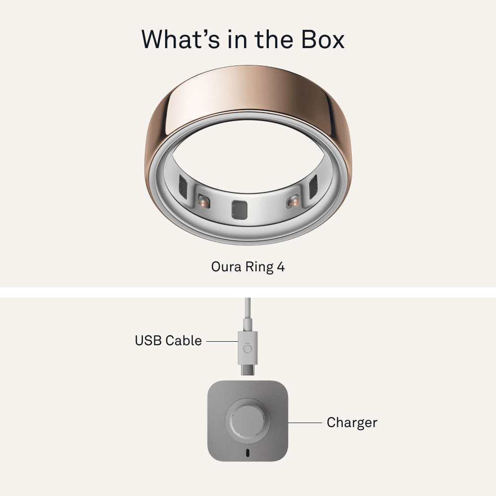 Oura Ring 4 – Smart Titanium Wellness Ring for Sleep, Fitness & Heart Tracking (8-Day Battery)