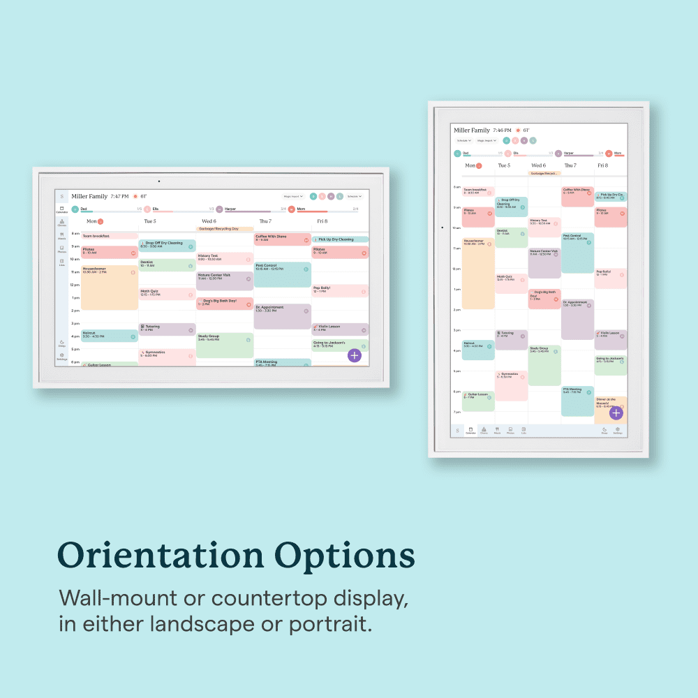 Skylight 15 inch All-in-One Touchscreen Family Calendar and Chore Chart Wall Calendar, White