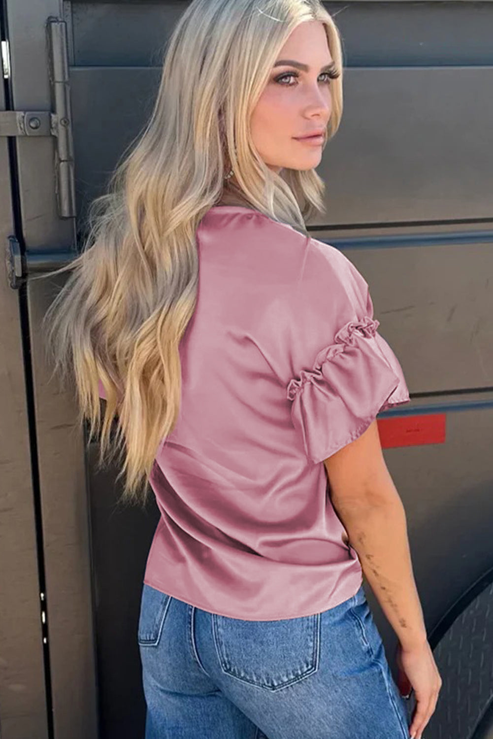 Toadstool Satin Ruffle Sleeve Top - Velvet Stardust Co.