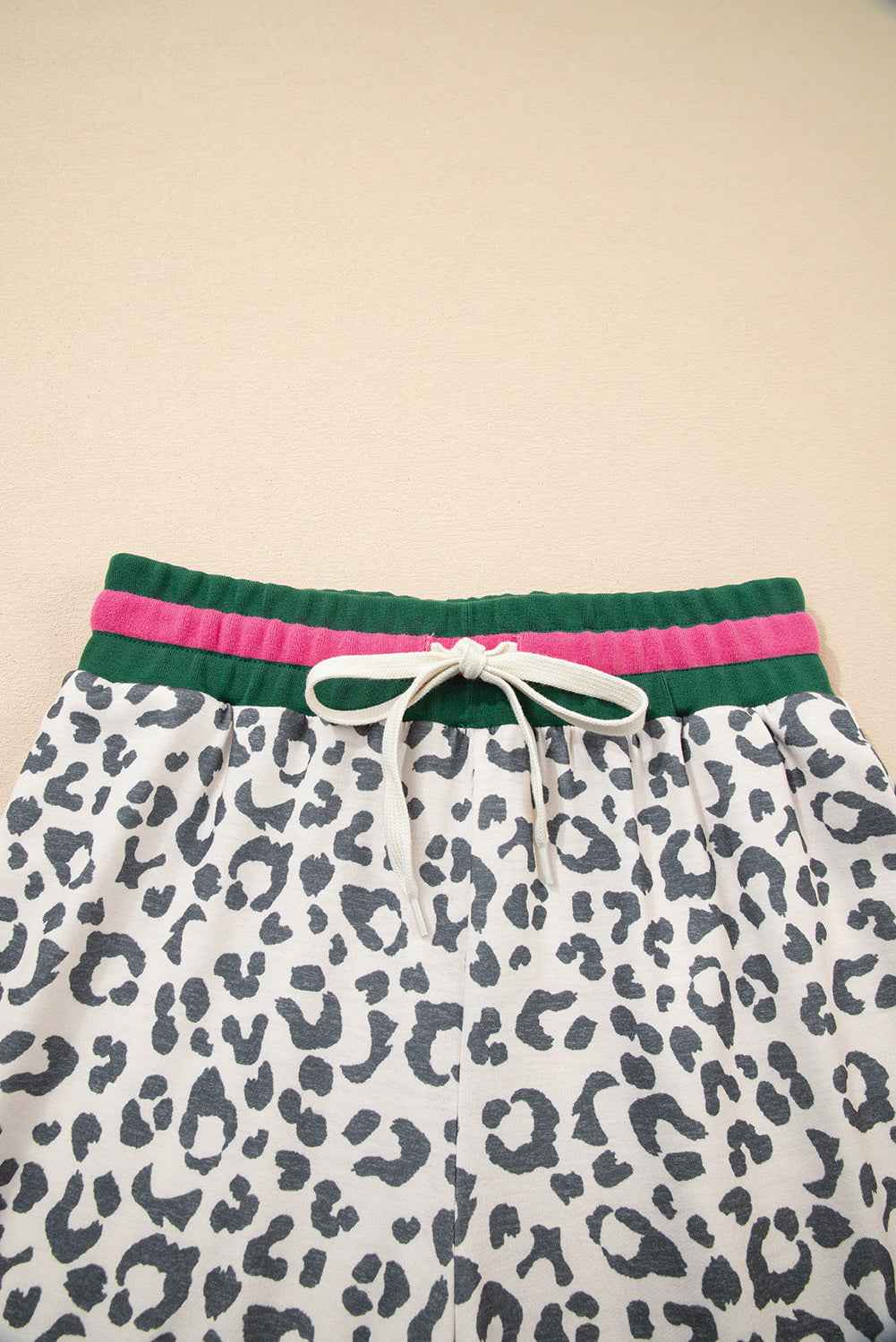 Gray Leopard Contrast Trim Long Sleeve Pullover and Pants Set - Velvet Stardust Co.