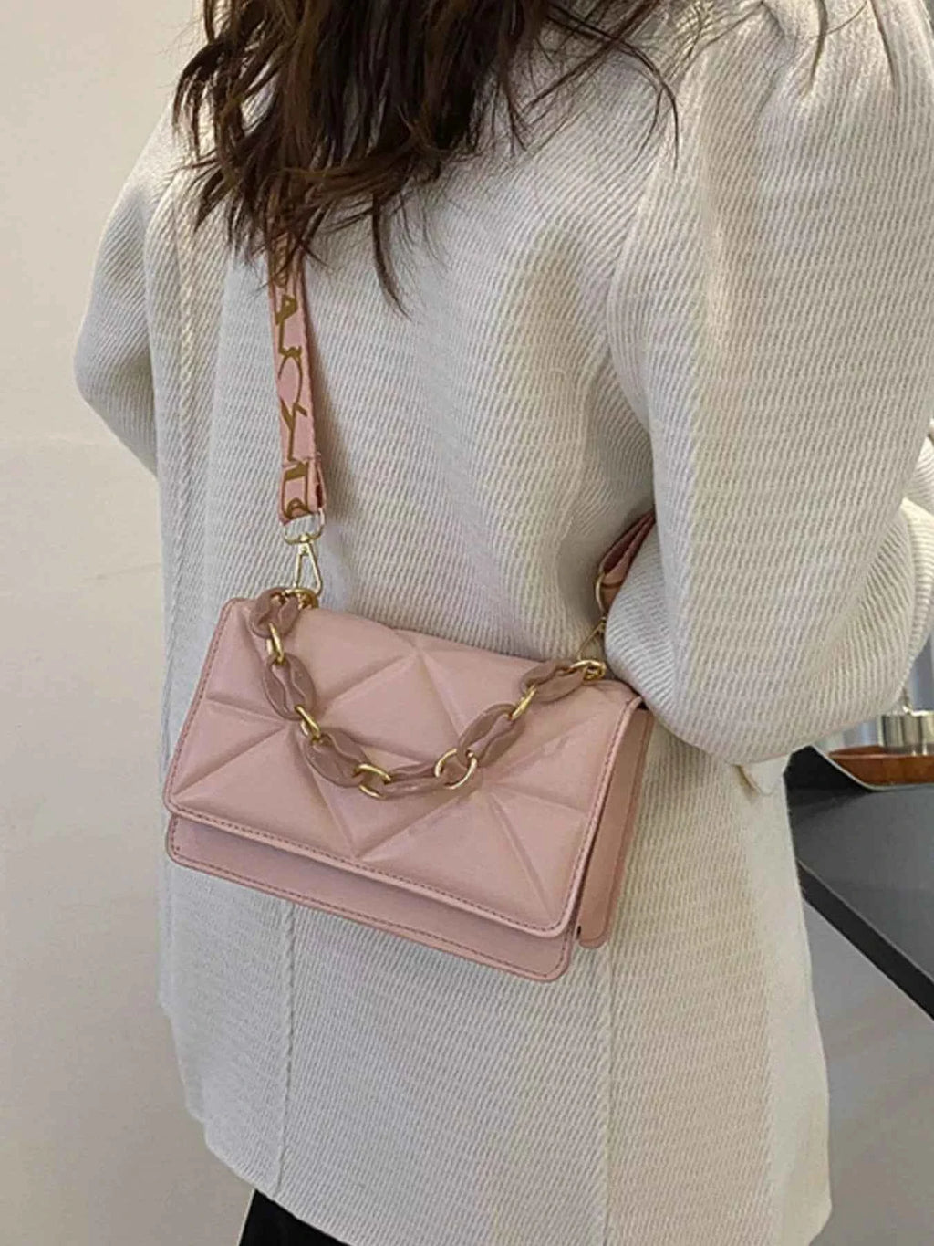 Quilted Adjustable Strap Crossbody Bag - Velvet Stardust Co.