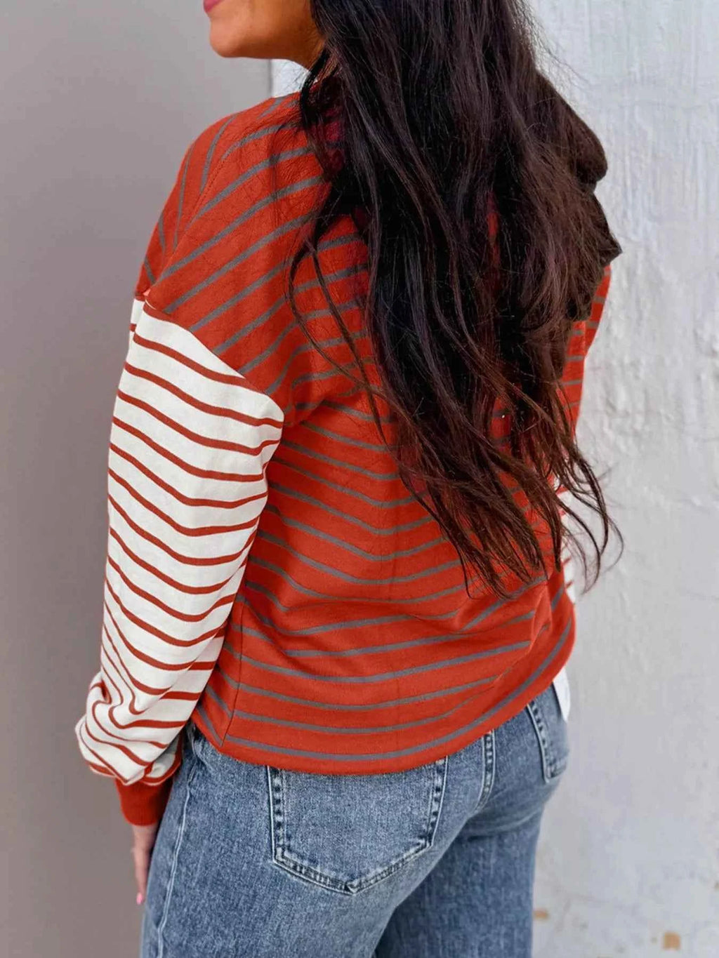 Striped Color Block Long Sleeve Sweatshirt