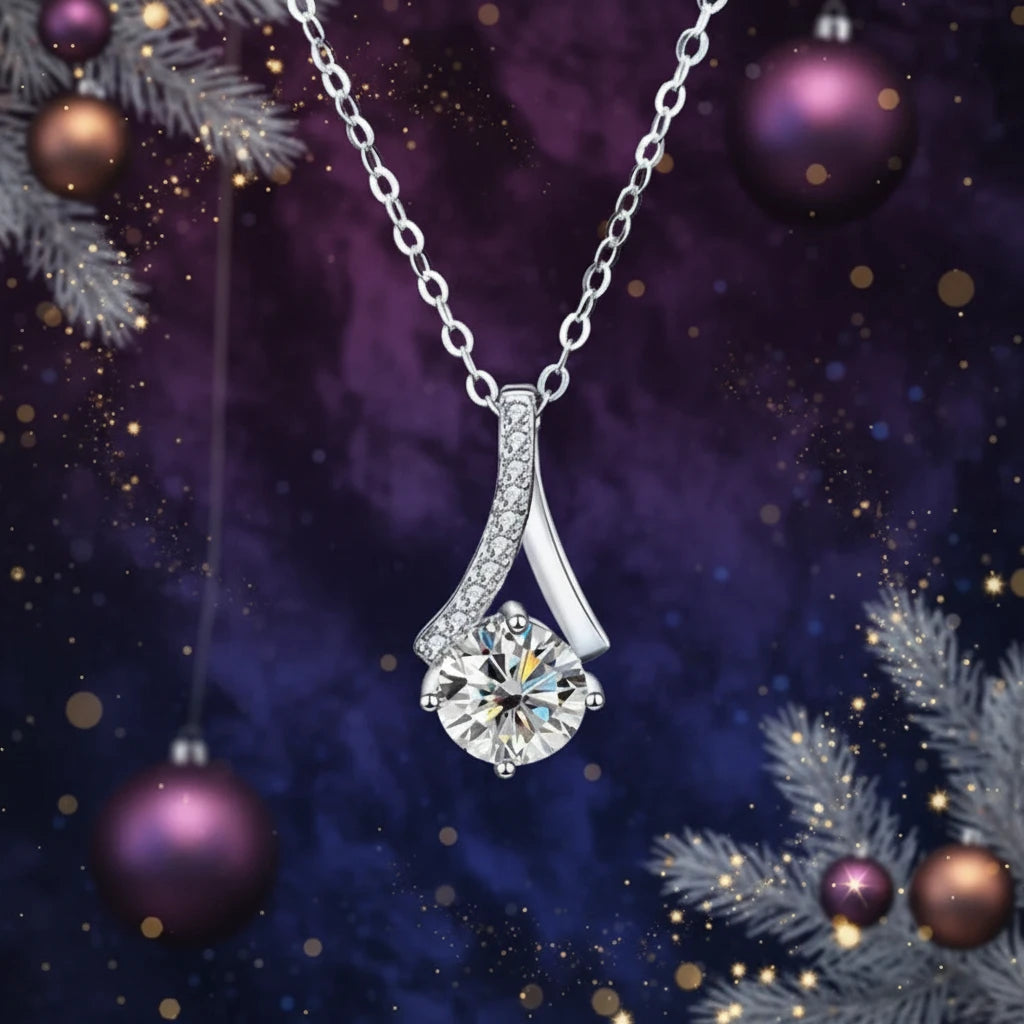 1 Carat Moissanite 925 Sterling Silver Necklace