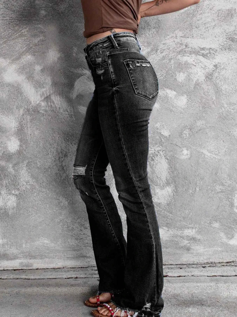 Distressed Flare Jeans