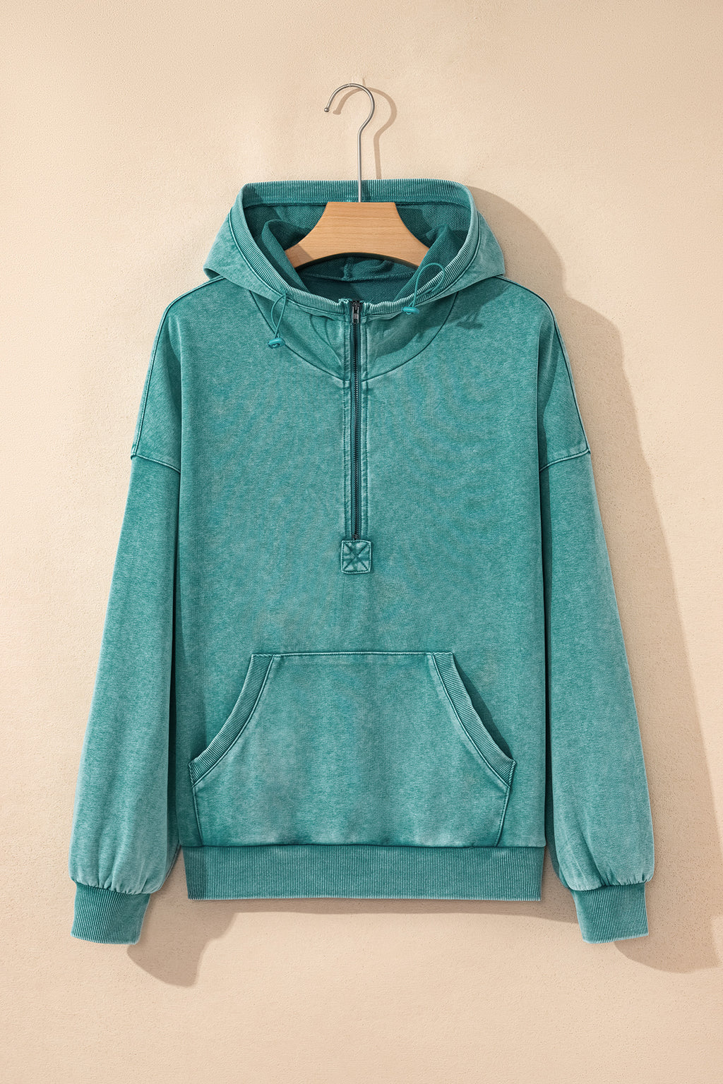 Cozy Mineral Wash Half Zip Hoodie