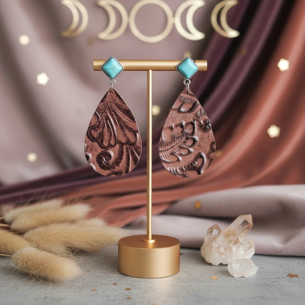 Turquoise Teardrop Earrings - Velvet Stardust Co. - Velvet Stardust Co.