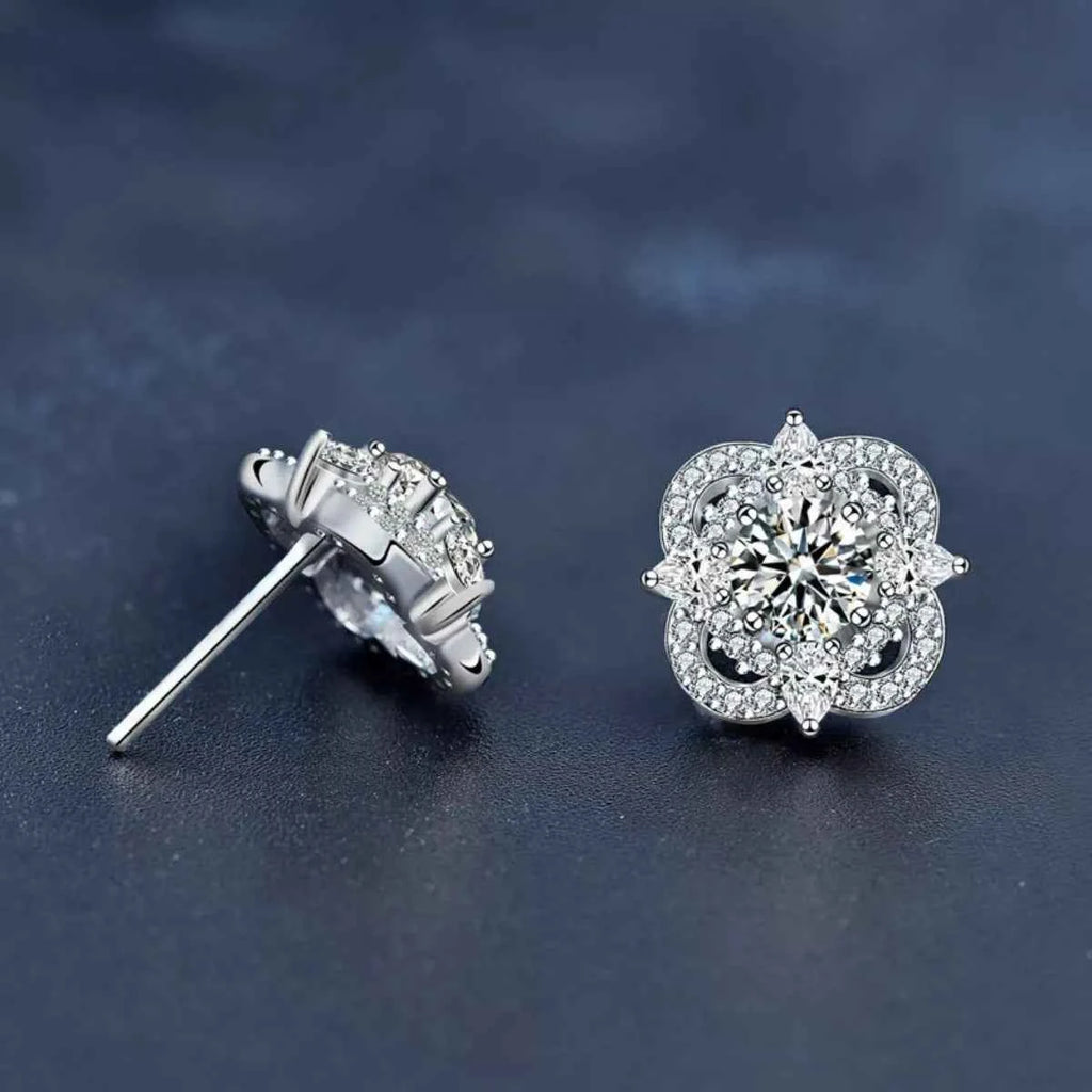 925 Sterling Silver Moissanite Stud Earrings