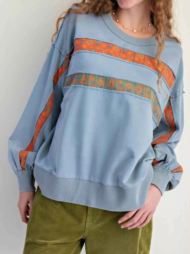 Bohemian Striped Oversized Sweatshirt