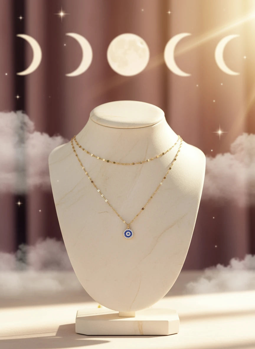 18K Gold-Plated Inlaid Zircon Layered Necklace - Velvet Stardust Co.