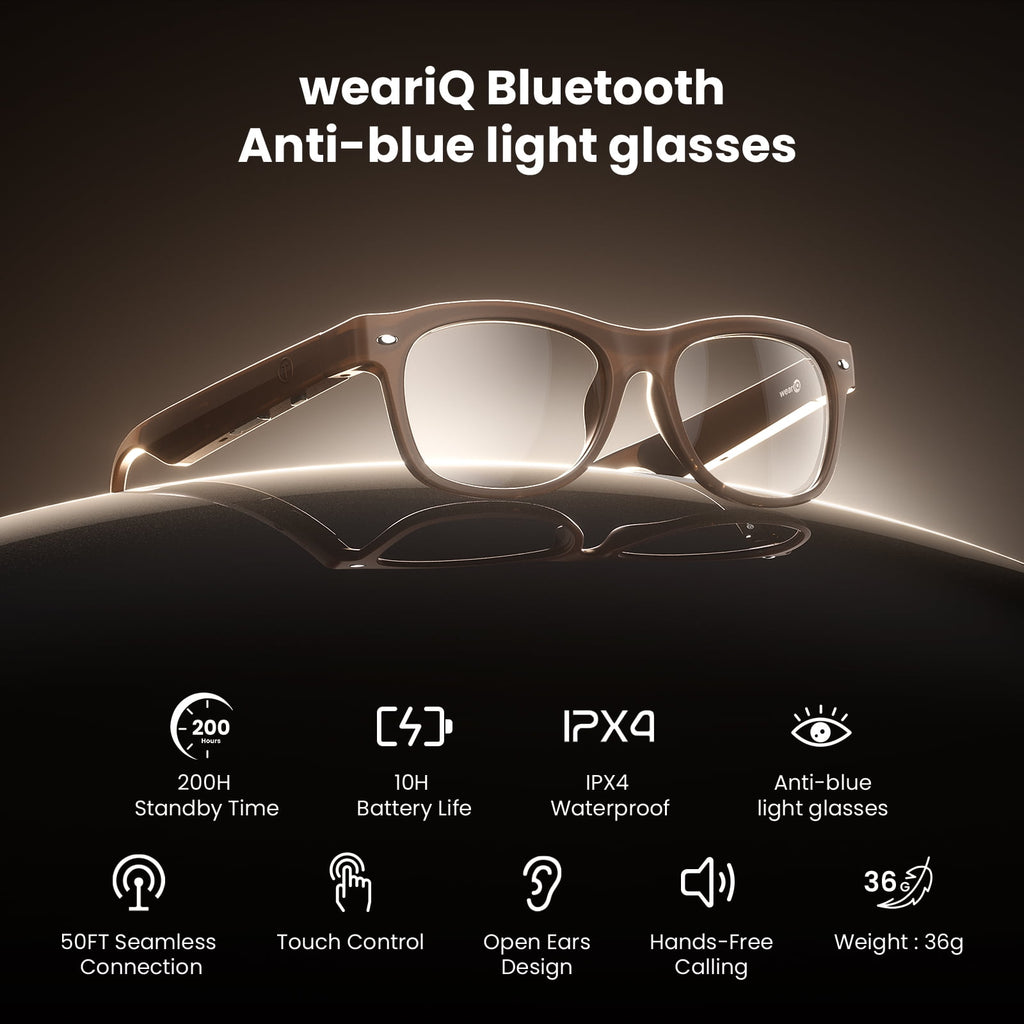 Classic Shiny Black – weariQ Bluetooth Smart Glasses