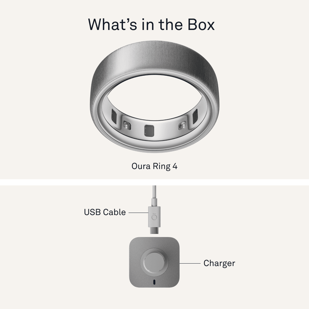 Oura Ring 4 – Smart Titanium Wellness Ring for Sleep, Fitness & Heart Tracking (8-Day Battery)