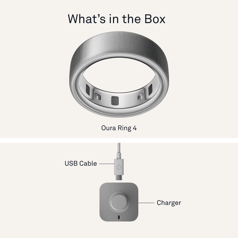Oura Ring 4 – Smart Titanium Wellness Ring for Sleep, Fitness & Heart Tracking (8-Day Battery)