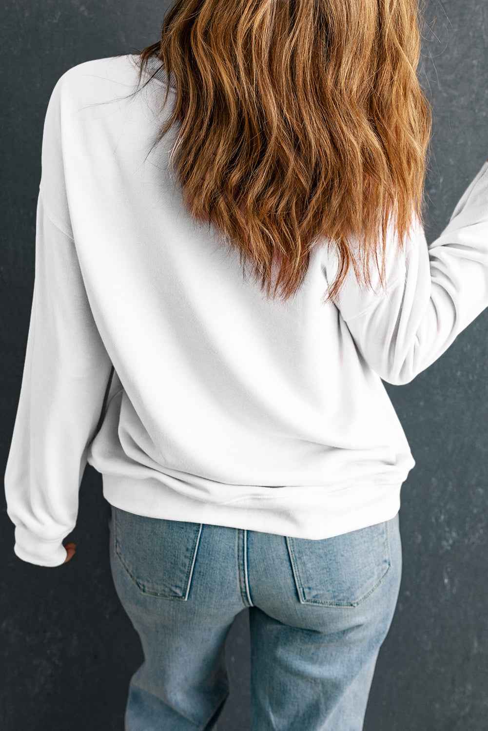 VS☾✨ Beige MERRY Christmas Heat Transfer Printing Crewneck Pullover Sweatshirt - Velvet Stardust Co.