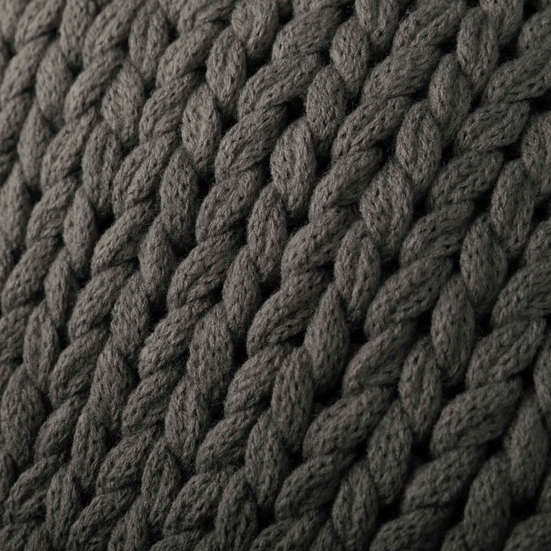 Comfort Canopy™ Chunky Hand-Knit Throw Blanket – Eucalyptus Green (Soft Acrylic)