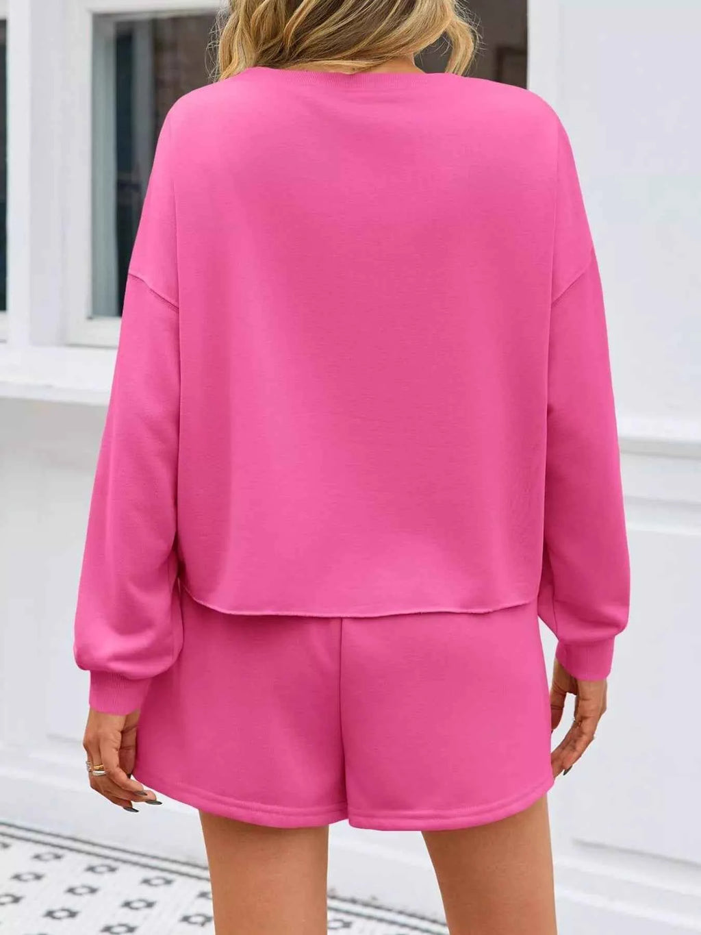 Pearl Embellished Round Neck Top and Skort Set - Velvet Stardust Co.