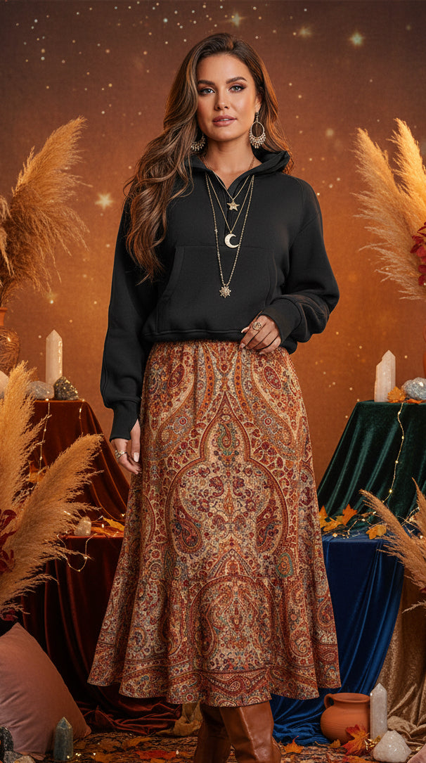 Black Fleece Lined Zip Up Stand Collar Thumbhole Sleeve Sweatshirt