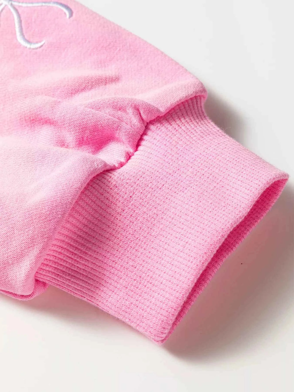 Bow Embroidered Sweatshirt and Shorts Set - Velvet Stardust Co.