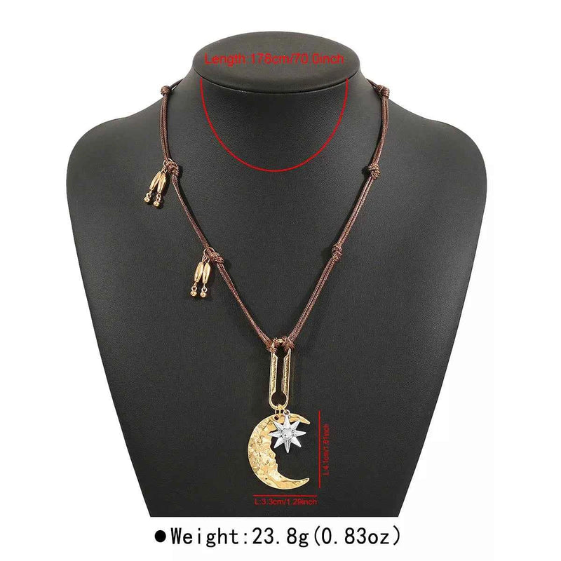 Moon & Sun Pendant Necklace - Velvet Stardust Co.