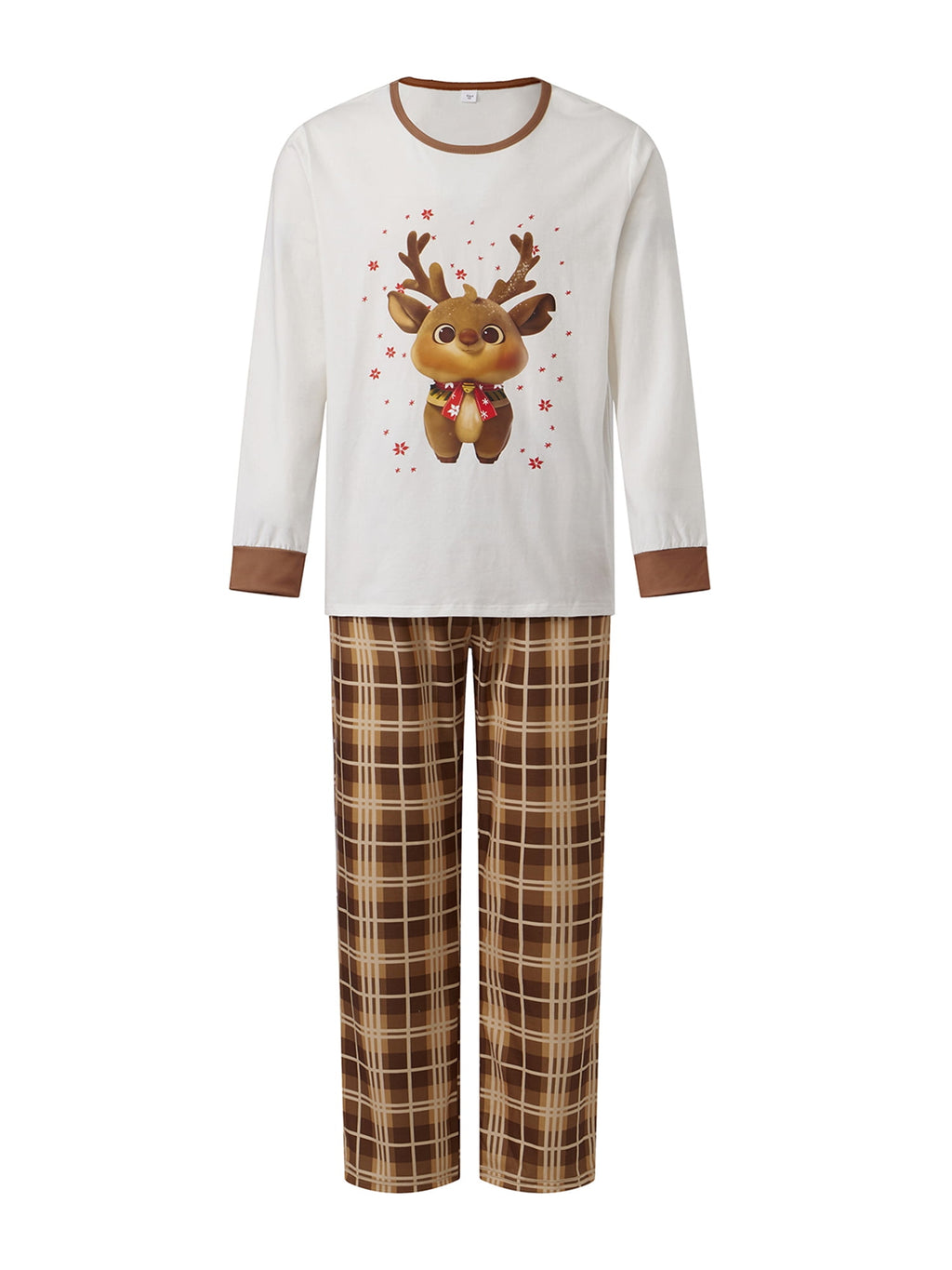 Jaweiwi Family Matching Christmas Pajama Set – Cozy Reindeer Plaid Sleepwear for the Holidays