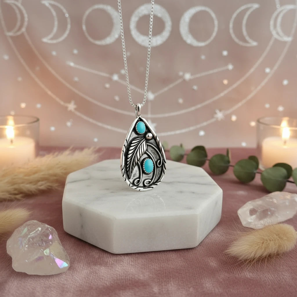 Turquoise Teardrop Pendant Necklace