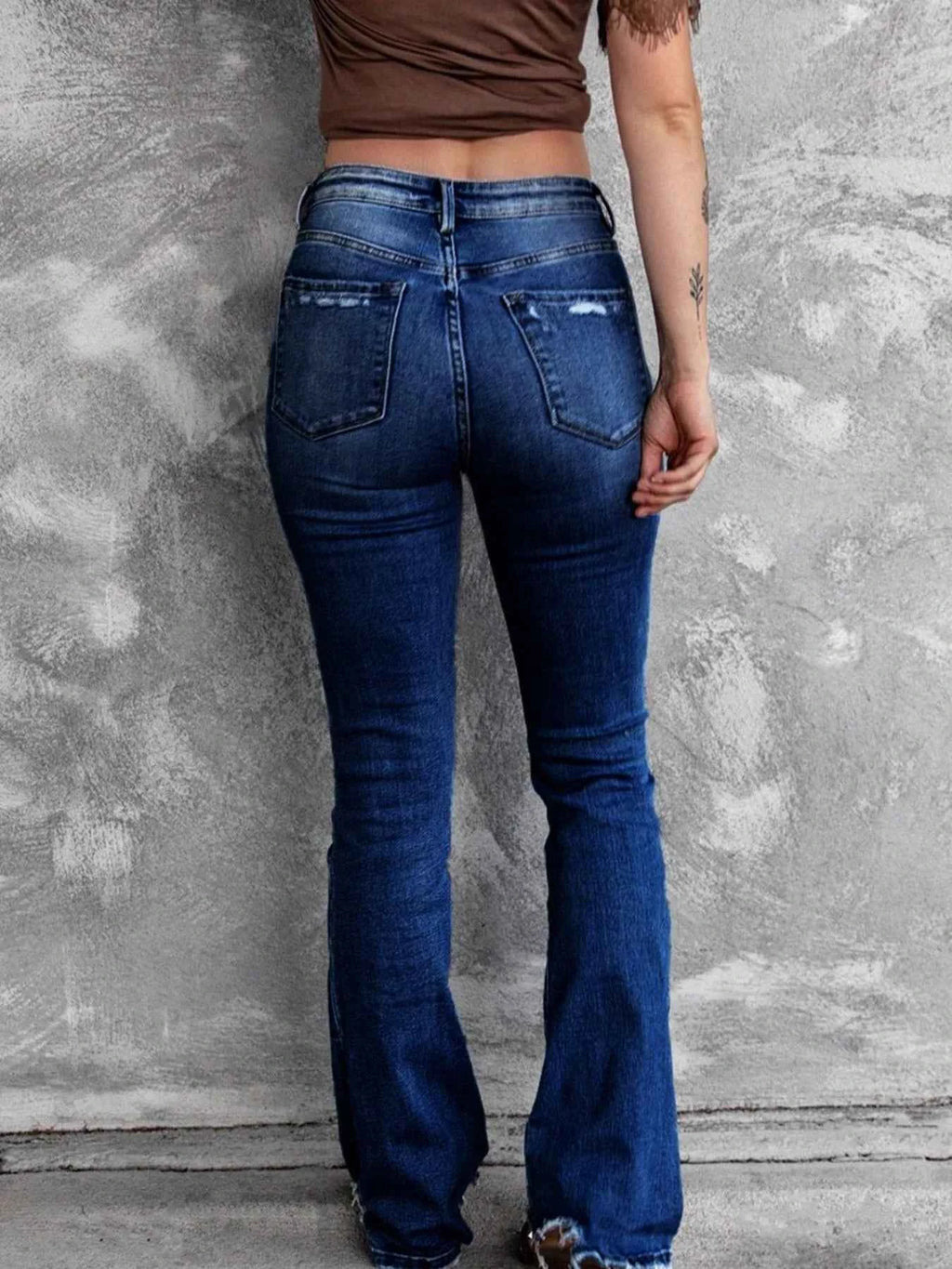 Distressed Flare Jeans - Velvet Stardust Co.