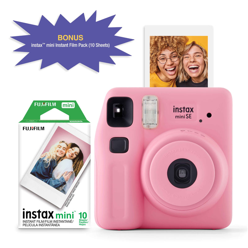 Fujifilm Instax Mini SE Instant Camera + 10-Pack Film – Pink Edition