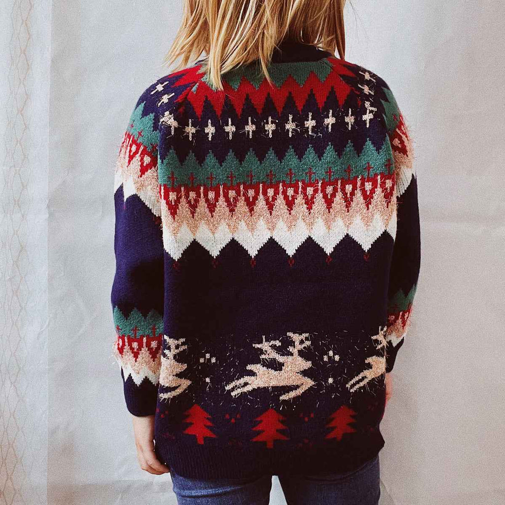 Christmas Element Long Sleeve Sweater - Velvet Stardust Co.