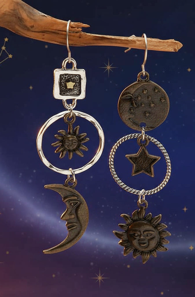 Star, Sun, and Moon Earrings - Velvet Stardust Co.