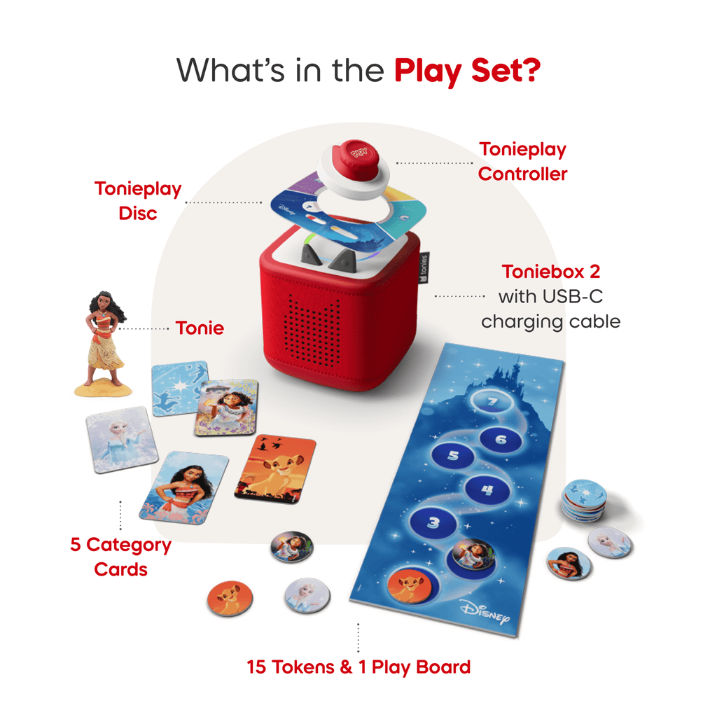 Toniebox™ 2 Audio Player Gift Bundle – Cloud Pink Edition with Moana & Disney Quiz Kingdom