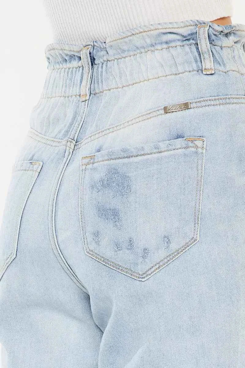 Kancan Open Pack Paperbag Mom Jeans - Velvet Stardust Co.