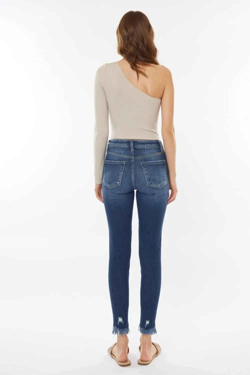 Kancan Raw Hem High Waist Cropped Jeans - Velvet Stardust Co. - Velvet Stardust Co.
