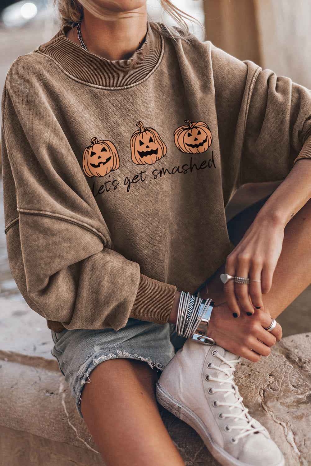 LET'S GET SMASHED Halloween Graphic Sweatshirt - Velvet Stardust Co.