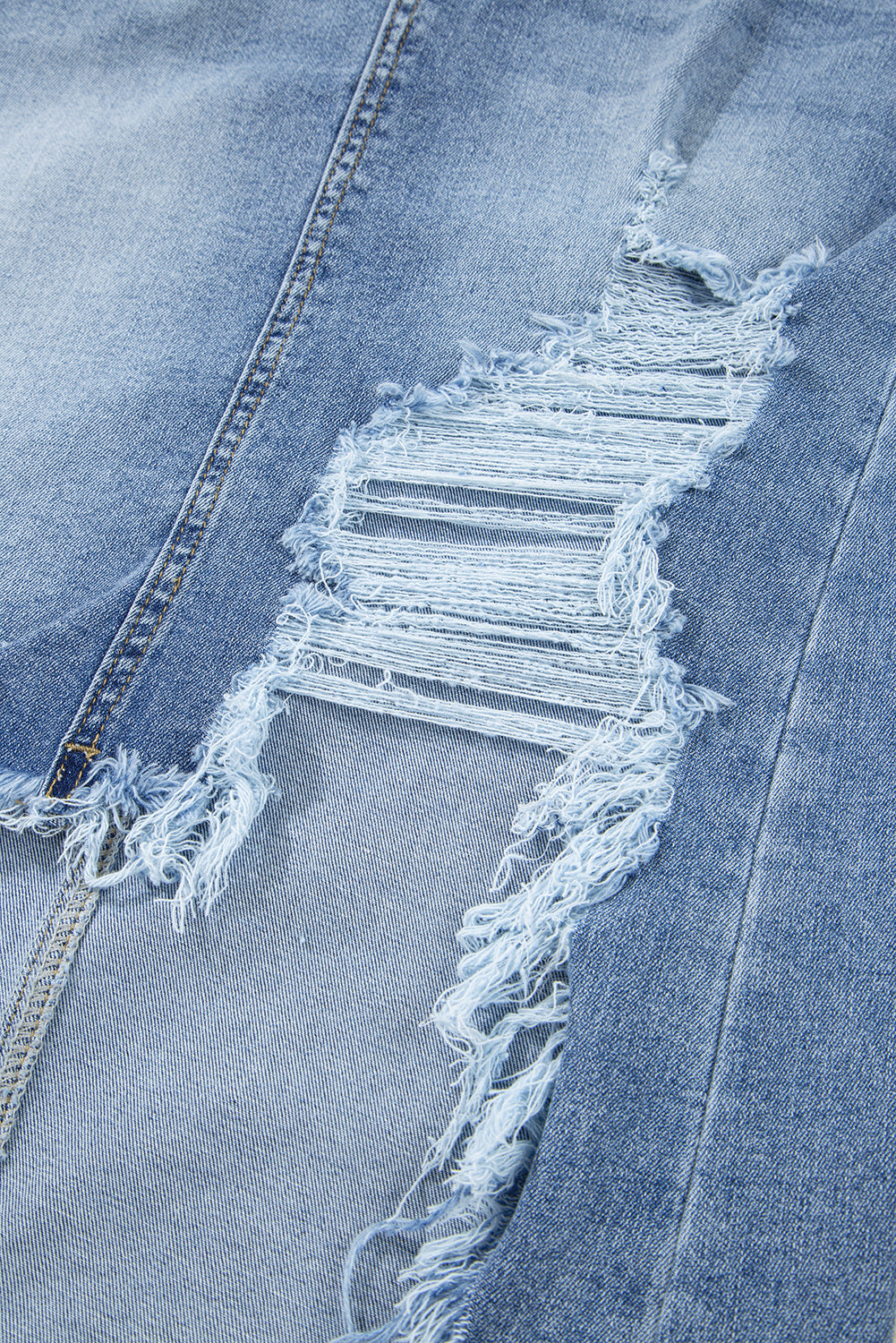 Myosotis Irregular Distressed Hem Denim Midi Skirt - Velvet Stardust Co.