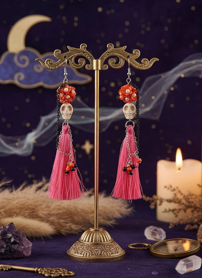 Halloween Ghost Tassel Drop Earrings - Velvet Stardust Co.
