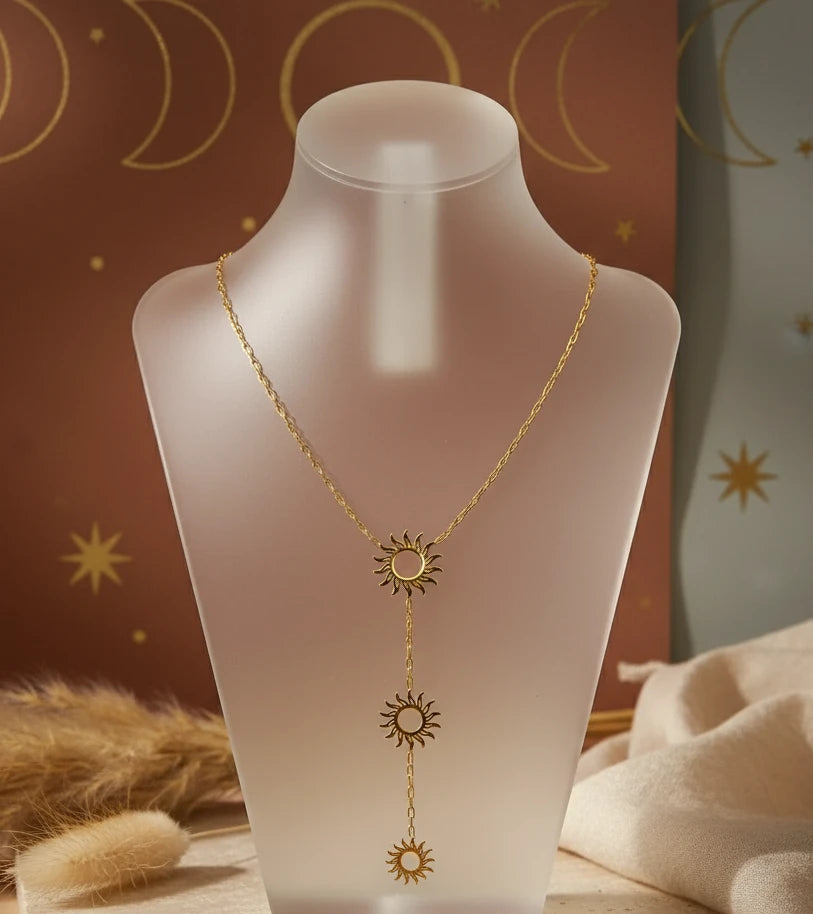 18K Gold-Plated Sun Pendant Necklace