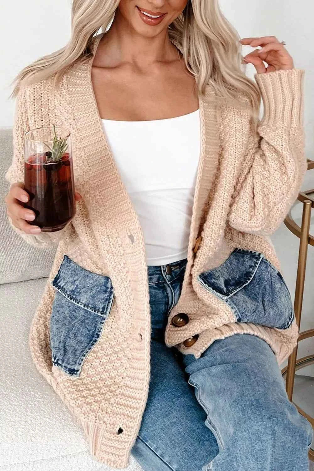 Textured Knit Open-Front Cardigan - Velvet Stardust Co.