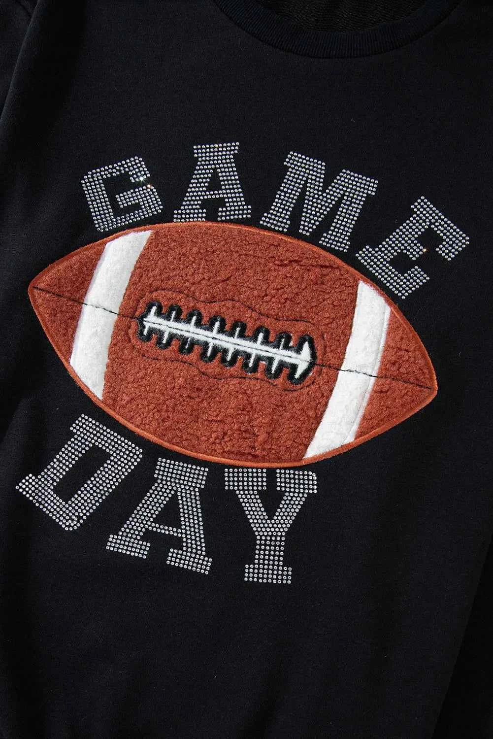 GAME DAY Football Round Neck Long Sleeve Top and Shorts Set - Velvet Stardust Co.