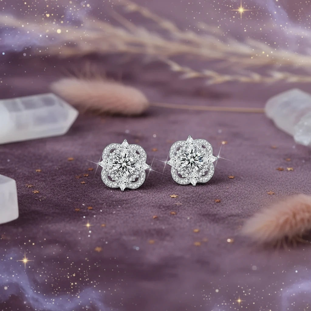 925 Sterling Silver Moissanite Stud Earrings