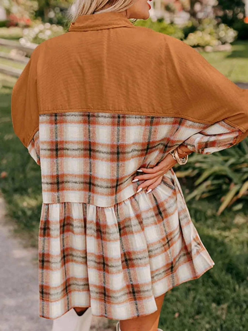 Plaid Button Front Mini Dress - Velvet Stardust Co.