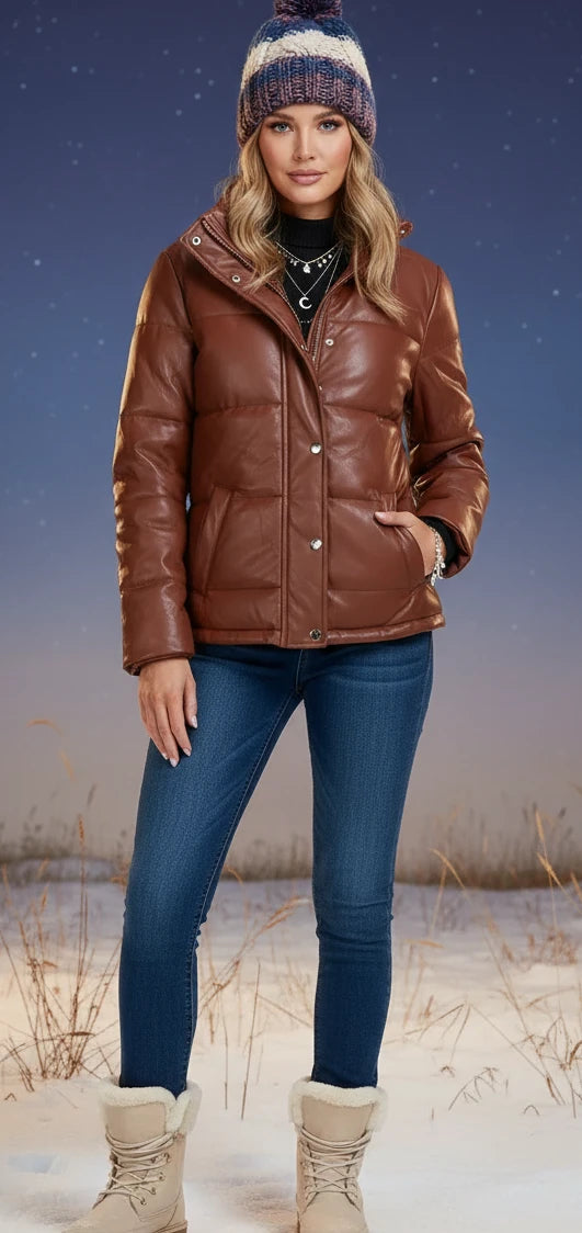 YMI Pocketed Zip Up Turtleneck Puffer Jacket - Velvet Stardust Co. - Velvet Stardust Co.