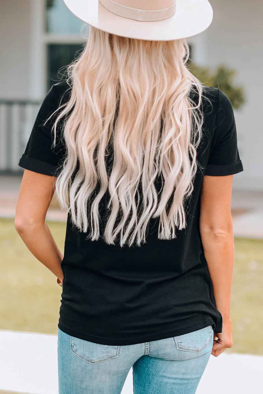 Western Printed Crewneck Graphic Tee - Velvet Stardust Co.