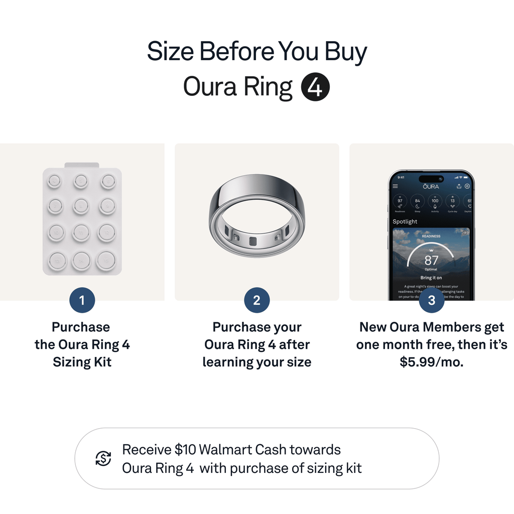 Oura Ring 4 – Smart Titanium Wellness Ring for Sleep, Fitness & Heart Tracking (8-Day Battery)