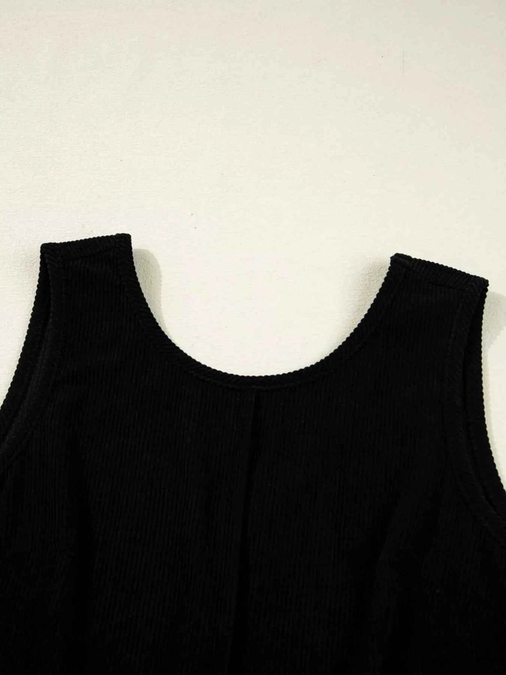 Corduroy Sleeveless Mini Dress with Patched Pockets