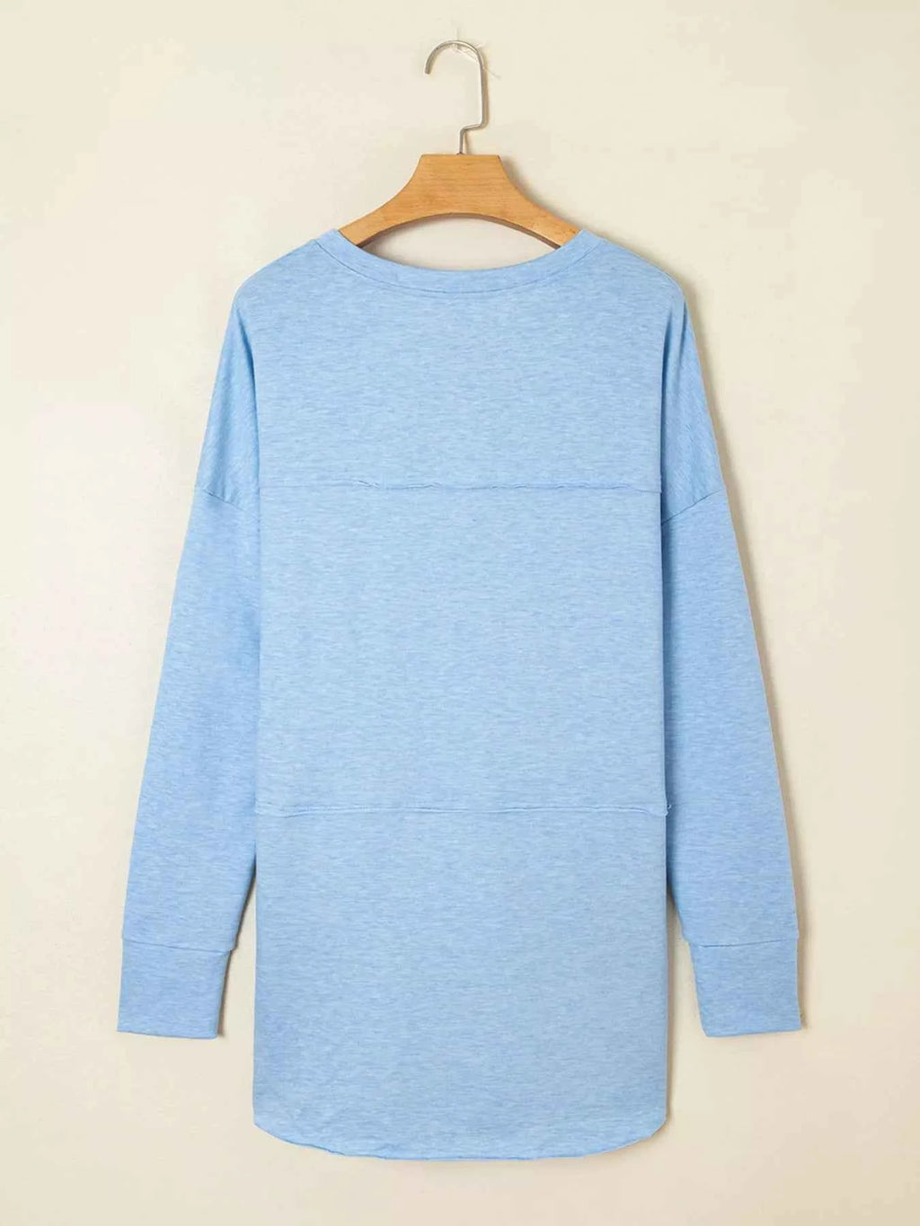 Notched Terry Long Sleeve Top - Velvet Stardust Co.