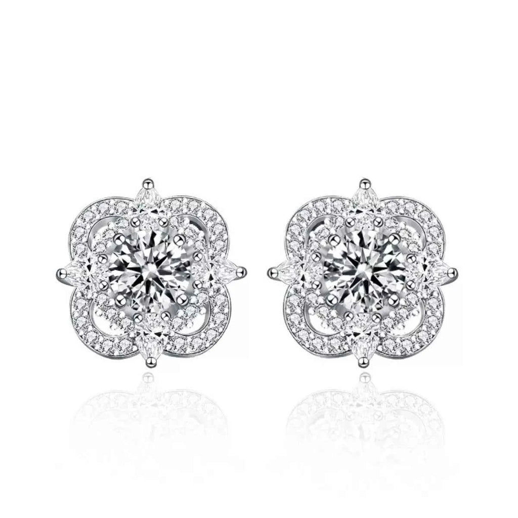 925 Sterling Silver Moissanite Stud Earrings