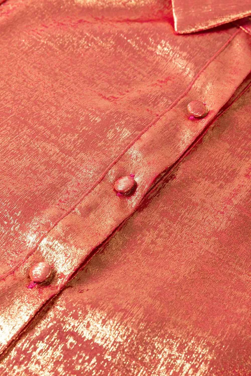 Metallic Sheen Long Sleeve Mini Dress